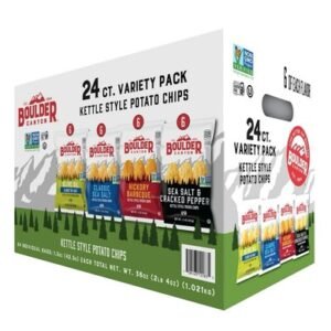 1 Box Of Boulder Canyon Kettle Chips Variety Pack 24 Ct 1.5oz Snack Bags