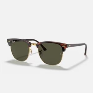 Ray-Ban Sunglasses RB3016 Clubmaster Classic Tortoise Frame Green Lenses 51MM