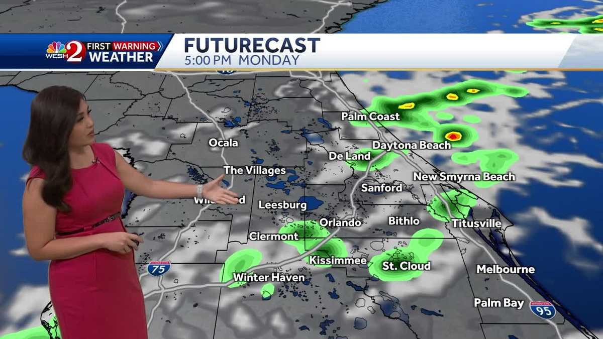 Rain, breezy conditions in Central Florida