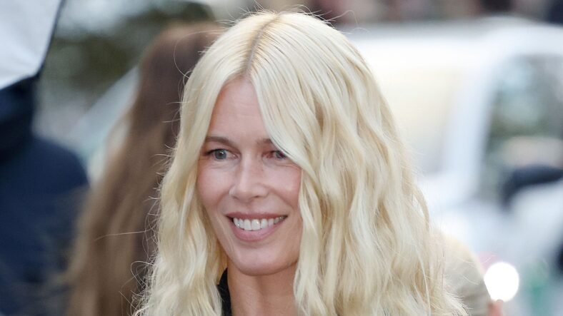 Claudia Schiffer wears two noughties handbag trends to PFW