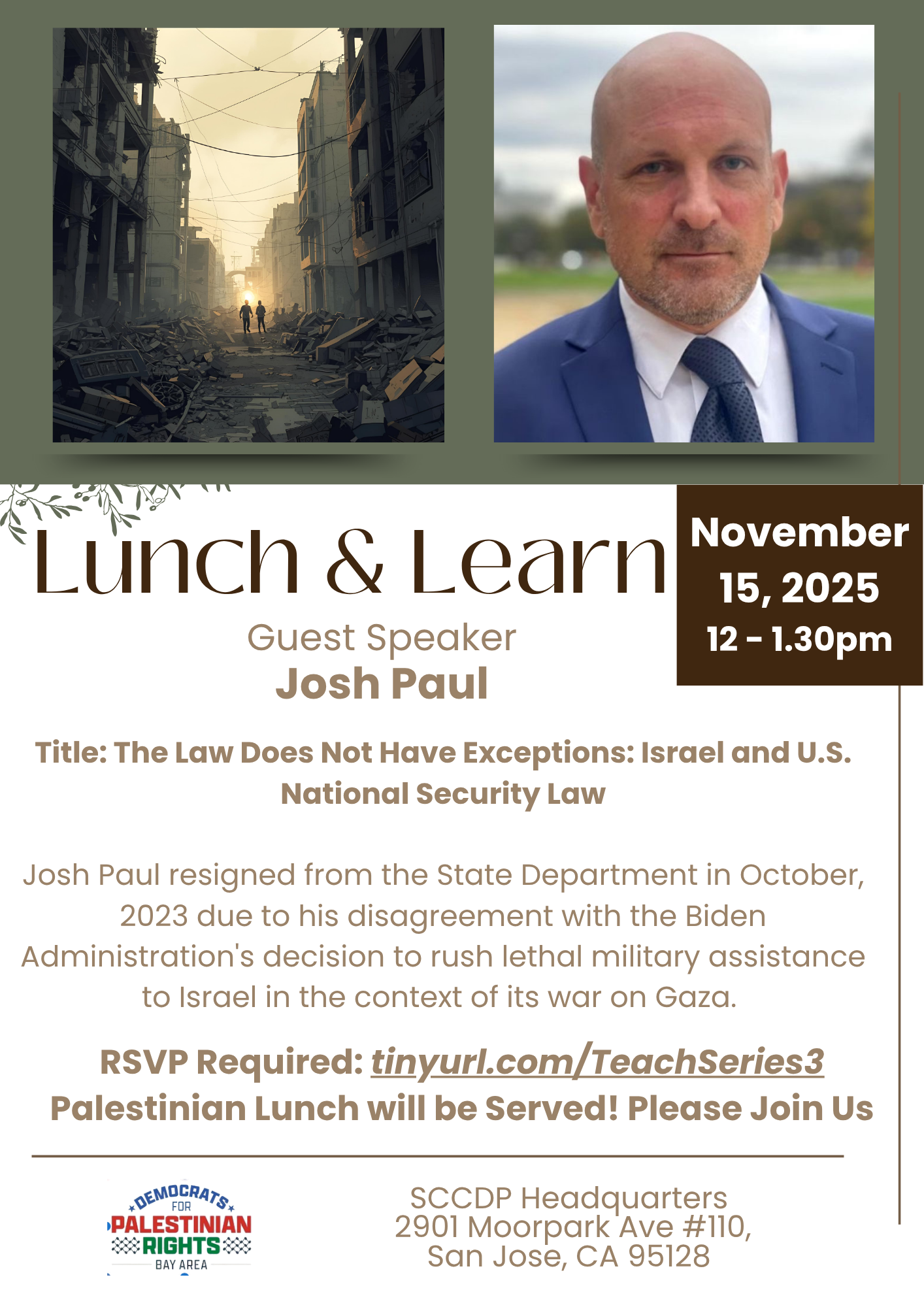 Lunch & Learn with Democrats for Palestinian Rights – Santa Clara County United Democratic Campaign