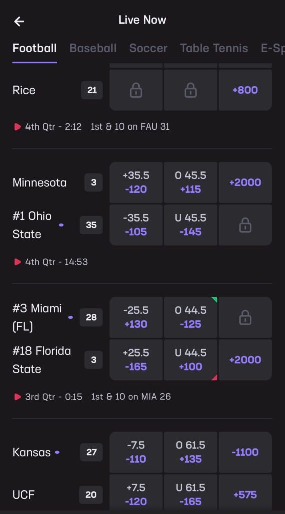 live sports betting