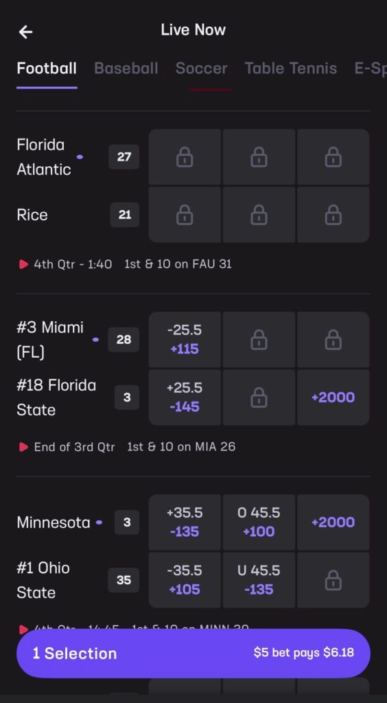 live sports betting
