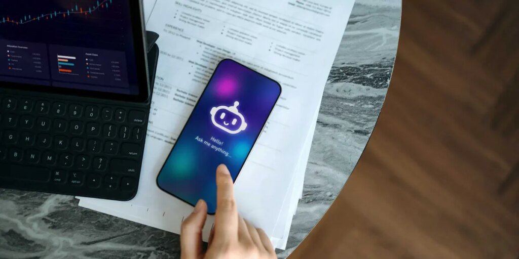 A person on their phone using a type of artificial intelligence.jpg