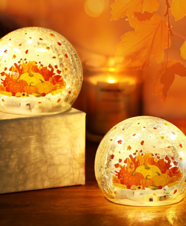 Fall Decorations for Home,Thanksgiving Decorations Pumpkin Lights with Timer 2 P