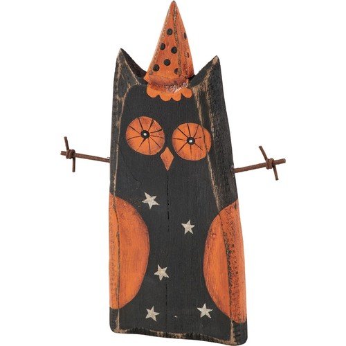 Primitives by Kathy Halloween Owl Chunky Sitter Rustic Home Decor Fall