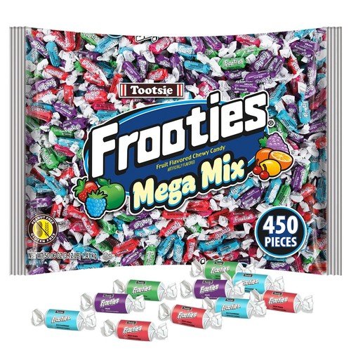 450 Count Assorted Frooties Candy Soft Chewy Rainbow for Parties and Events