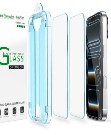 (2+4pack) amFilm for iPhone 17 Pro -OneTouch Glass Screen Lens Protector 6.3"