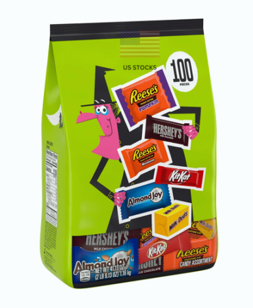 Hershey Assorted Flavored Halloween Candy Bulk Bag 41.13 oz 100 Pieces