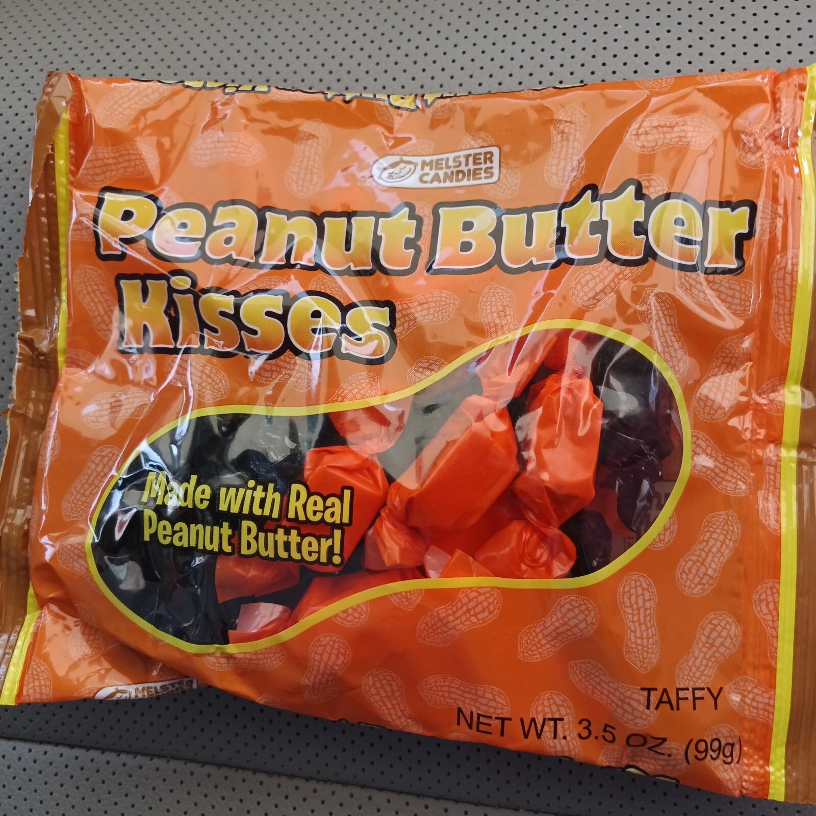 Halloween PEANUT BUTTER Orange Black Kisses Candy - 3.5 OZ Bag Individually Wrap