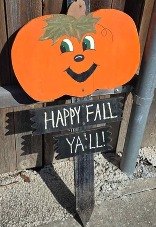 "Happy Fall Y'all" Decorative Pumpkin Sign Autumn Home Decor