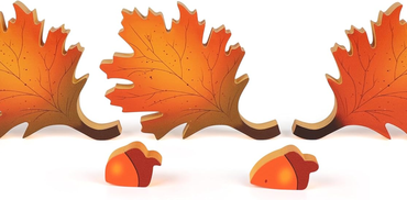 Fall Thanksgiving Decorations for Home, 5 Pcs Oak Leaf & Acorns Wooden Table Dec