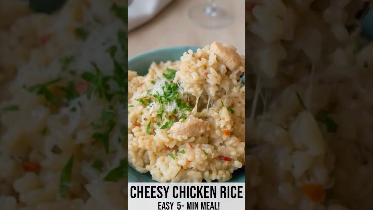 Cheesy Chicken Rice Recipe | 5 Minute Dinner Idea | Quick & Easy One-Pot Meal