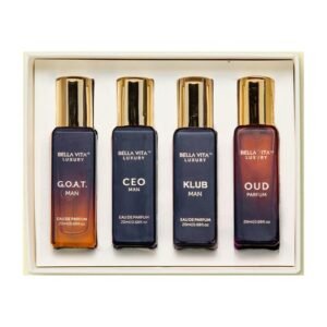 Luxury Perfume Gift Set by Bellavita for Men - 4 Pc Gift Set