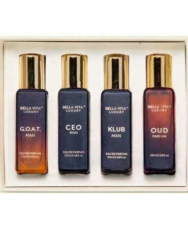 Luxury Perfume Gift Set by Bellavita for Men - 4 Pc Gift Set