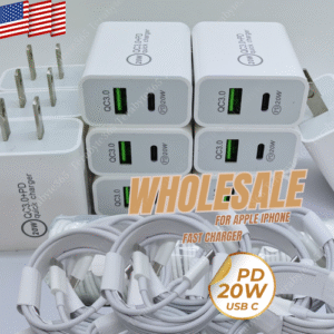 20W Fast Charger For iPhone 17 16 15 14 13 12 11 XR 8 6 USB-C Block PD Cable Lot