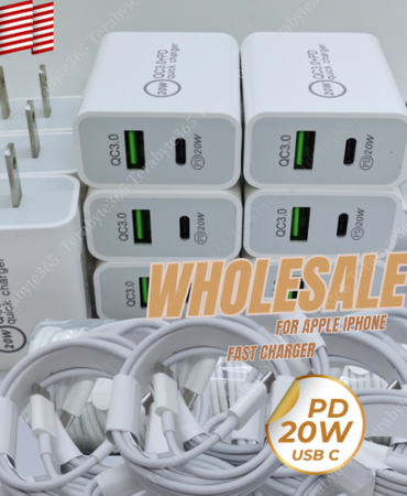20W Fast Charger For iPhone 17 16 15 14 13 12 11 XR 8 6 USB-C Block PD Cable Lot