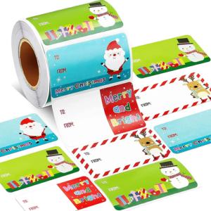 500pcs/roll Christmas Tags Christmas Santa Claus Stickers Self Adhesive Tags New