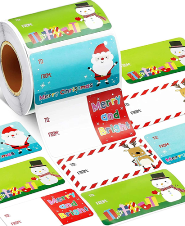 500pcs/roll Christmas Tags Christmas Santa Claus Stickers Self Adhesive Tags New
