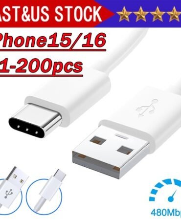 IPhone 17 16 Pro Max Plus USB-A Cable Fast Charger Type C Charging Data Lot Cord
