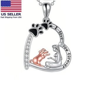 Cute Style Women Pet Dog Pendant, 925 Sterling Silver Necklace Girl Jewelry Gift