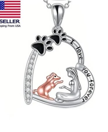 Cute Style Women Pet Dog Pendant, 925 Sterling Silver Necklace Girl Jewelry Gift