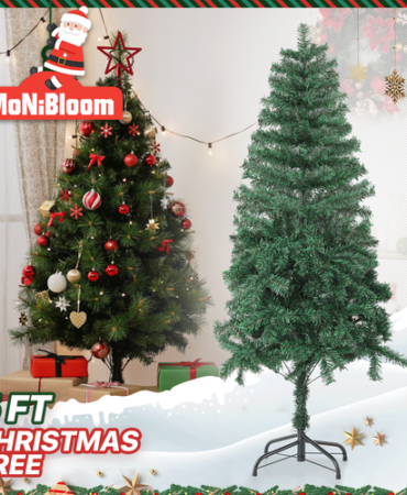 5 FT Christmas Tree Artificial Home Xmas Holiday Decoration w/Metal Stand Green