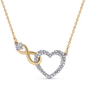 TRYNDI 18k Gold Infinity Heart Necklace for Women, Christmas Gift for Daughter