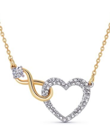 TRYNDI 18k Gold Infinity Heart Necklace for Women, Christmas Gift for Daughter