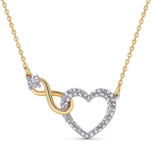 TRYNDI 18k Gold Infinity Heart Necklace for Women, Christmas Gift for Daughter