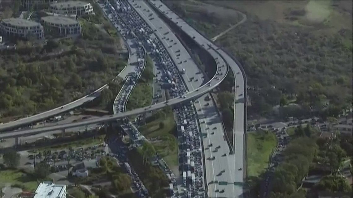 Traffic starts to move on Interstate 5 after multi-hour, miles-long gridlock
