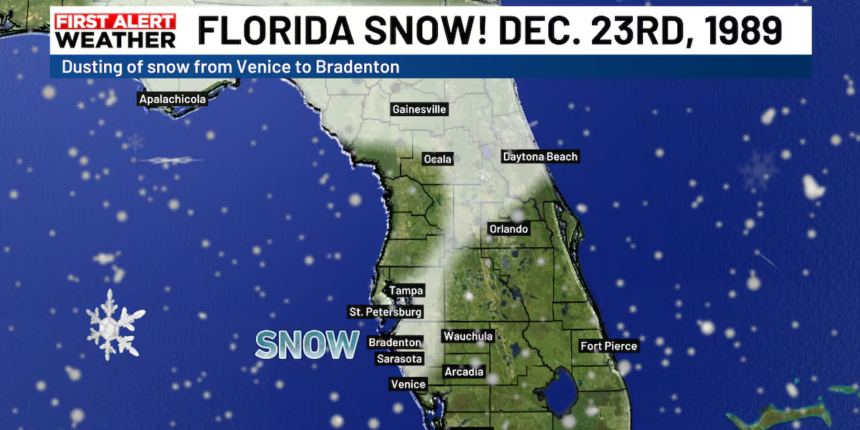 36 Years ago snow was falling in Florida!