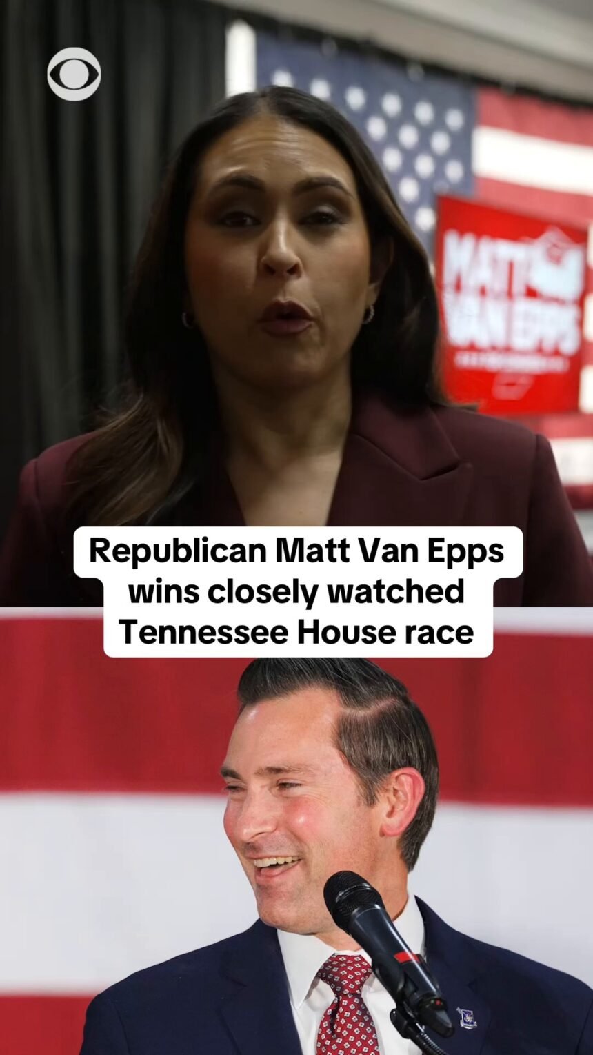 Republicans will hold onto Tennessee’s 7th Congressional District despite a push by Democrats to flip the deep-red seat, as Republican candidate Matt Van Epps is on track to defeat Democrat Aftyn Behn, AP projected Tuesday night. CBS News’ Nicole Valdes reports from Van Epps’ election night watch party. https://cbsn.ws/4pgyq15
