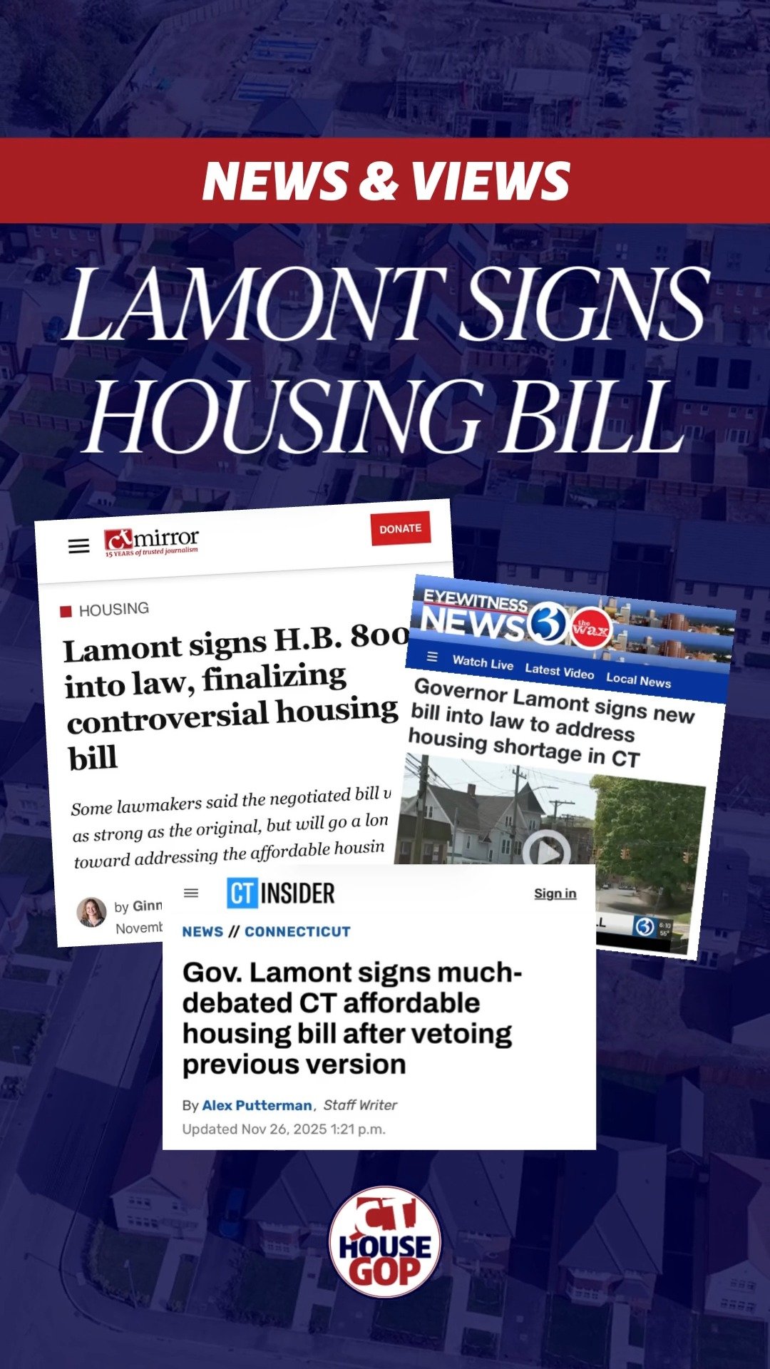 House Republicans react to Governor Lamont's ceremonial signing of Democrats … – Facebook