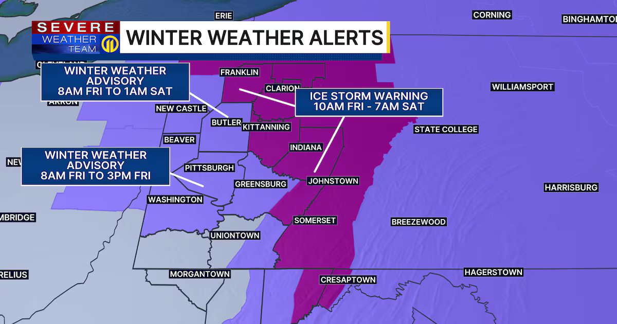 Freezing rain could bring hazardous travel conditions amid Ice Storm Warning