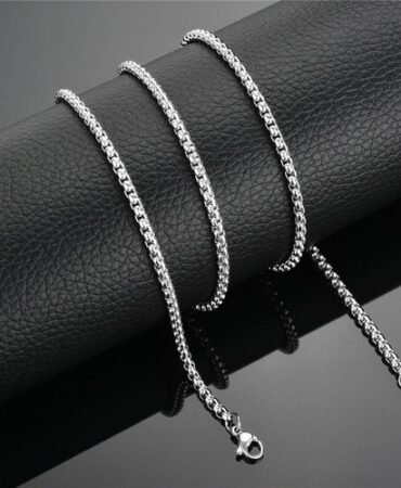 Round Box Chain Stainless Steel Necklace Silver Men Women 16"-32" Deziloo