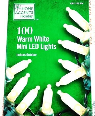 Home Accents 100 Warm White LED Mini String Lights Christmas with Green Wire NEW