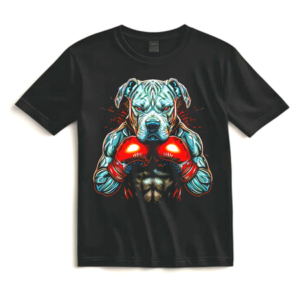 Boxing Pitbull Shirt Muscle Dog Art Athletic Graphic Tee Gym Style Gift for Him
