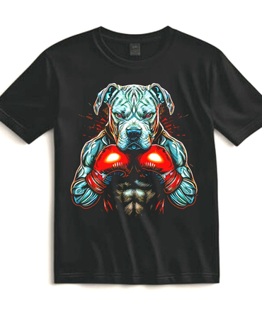 Boxing Pitbull Shirt Muscle Dog Art Athletic Graphic Tee Gym Style Gift for Him