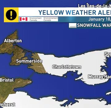 Snowfall warnings in effect for central, eastern P.E.I.