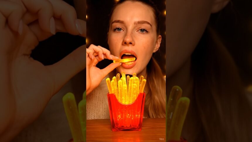 Real or AI? – Glass Fries ASMR 🍟✨ | Ultra Realistic Fast Food Sounds – #shorts