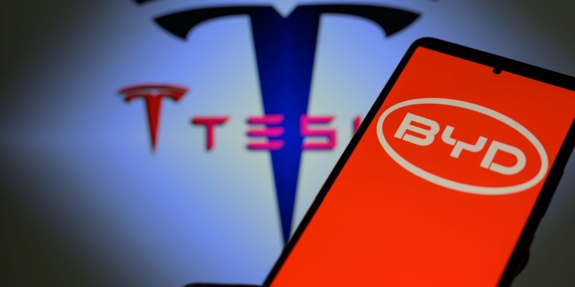 tesla-byd.jpg Tesla hit by sharp UK sales drop as Chinese EV brands close in