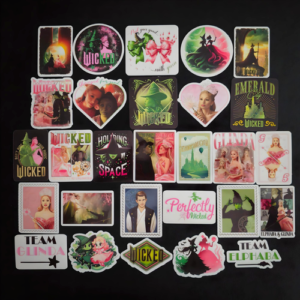 Wicked Movie Musical Stickers Galinda Elphaba Wizard Of Oz Shiz Emerald City