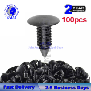 100 BLACK NYLON CHRISTMAS TREE CLIPS For GM 1595864 1605396 AUTO BODY FASTENERS
