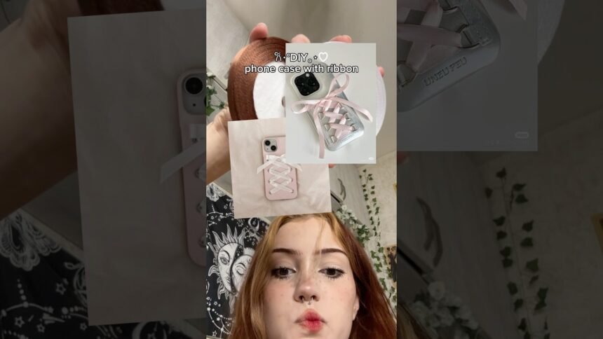 #diy from an old phone case into a case with a ribbon🎀