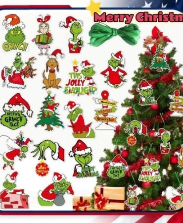 32 Piece Merry Christmas Grinch Ornaments Tree Hanging Decoration Figure Pendant