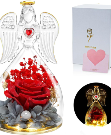 Women Gifts Ideas for Valentines Day, Preserved Forever Rose Gift with Necklace*