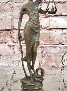 Real Bronze Statue Marble Lady Blind Justice Scales Law Sculpture Marble Figure
