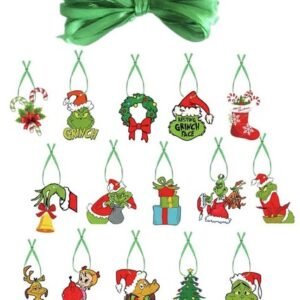 32 Piece Merry Christmas Grinch Ornaments Tree Hanging Decoration Figure Pendant