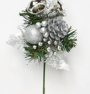 Christmas Holly Bell, Silver, Set of 12 Pick (1820SI)